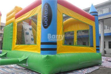 PVC Tarpaulin Inflatable Combo , 5x4x3.6m Kids Inflatable Bounce House With Slide