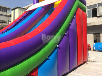 Rainbow Commercail Inflatable Slide For Kids With Full Printing