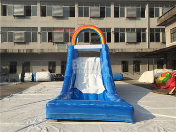 Duable Rainbow Inflatable Water Slide For Children , Giant Inflatable Playground