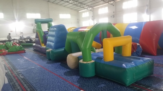 Personalized Inflatable Water Obstacle Course On The Pool / Inflatable Run With Custom Logo