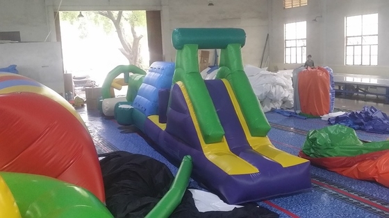 Personalized Inflatable Water Obstacle Course On The Pool / Inflatable Run With Custom Logo
