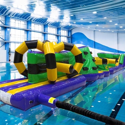 Commercial Heat Sealed Double Lanes 15M Whirligig Pool Inflatable Aqua Run