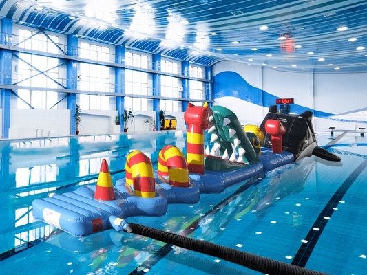 Welded Inflatable Water Obstacle Course Inflatable Run With Safety Certifications And Repair Kit