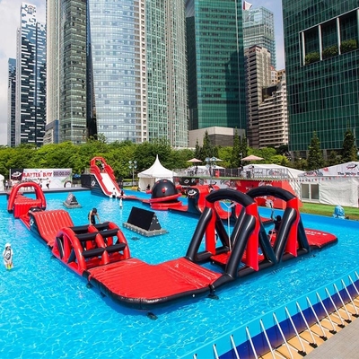 Welded Seams Inflatable Water Obstacle Giant Floating Water Park On Frame Pool