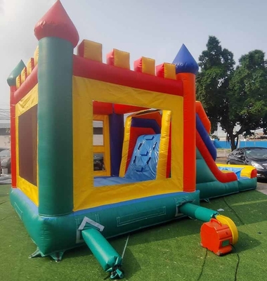 Commercial Grade PVC Kids Custom Logo Wet Or Dry Castle Bounce House With Slide Amusement Toy Type