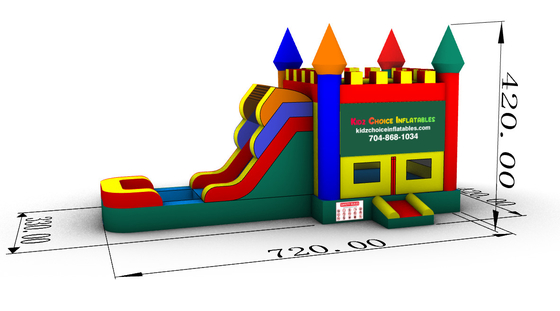 Commercial Grade PVC Kids Custom Logo Wet Or Dry Castle Bounce House With Slide Amusement Toy Type