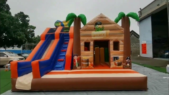 Safe And Durable Palm Tree Bouncy Castle Pirate Jungle Bounce House With Slide For Kids Adults