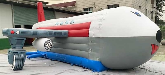 Custom Logo Printed Airplane Bounce House Combo Unit With Slide Repair Kit Included