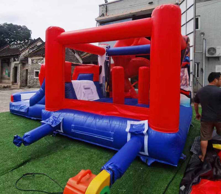 Indoor / Outdoor Spiderman Bounce House With Slide For Themed Kid Parties