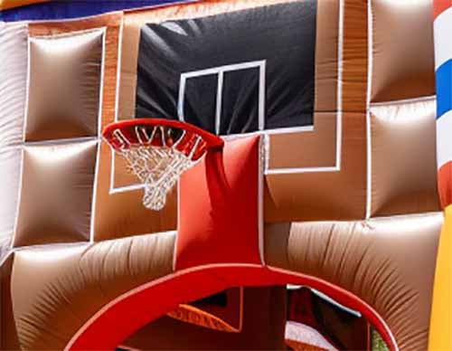 Commercial Bouncy Castle Basketball Bounce House With Hoop Combine With Sport Game