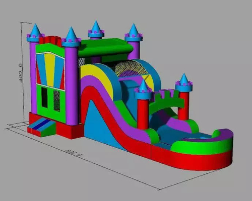 Outdoor Fun Inflatable Castle Bounce House With Slide And Pool