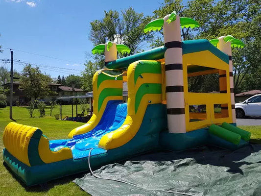 Outdoor Fun Inflatable Castle Bounce House With Slide And Pool