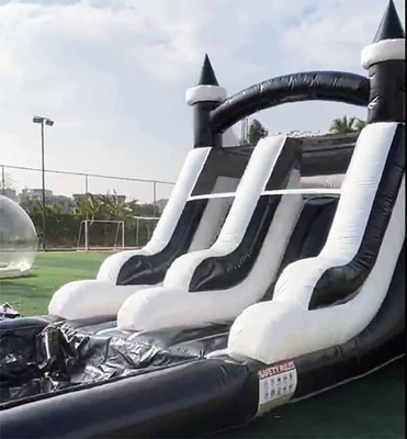 Indoor/Outdoor Black And White Tuxedo Bounce House Inflatable Water Slide For Party