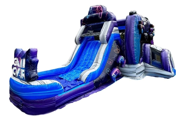 Customization And Durable Level Up Gamer Bounce House With Slide For Amusement Park