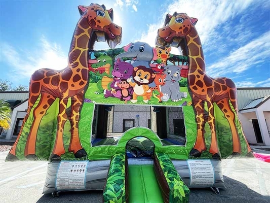 Logo Custom Giraffe Bounce House  For Party Rental Business