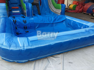 Summer Palm Tree Inflatable Outdoor Water Slide With Printing