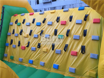 Challenging Inflatable Obstacle Course Bounce House Red , Blue , Black