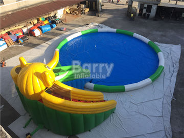 0.55mm PVC Tarpaulin Inflatable Water Slide Park For Kids / Inflatable Water Games