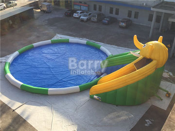 0.55mm PVC Tarpaulin Inflatable Water Slide Park For Kids / Inflatable Water Games
