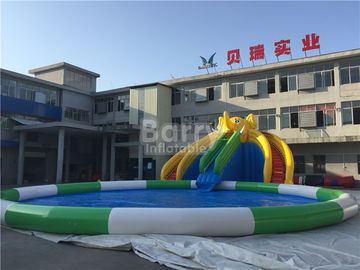 0.55mm PVC Tarpaulin Inflatable Water Slide Park For Kids / Inflatable Water Games