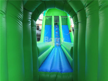 Commercial Giant Inflatable Zip Line Slide For Adults Green Color