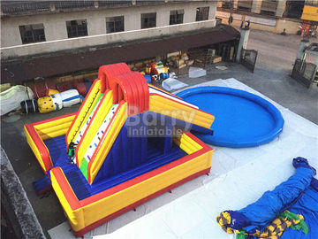 Amusement Inflatable Backyard Water Park , Inflatable Slide With Pool