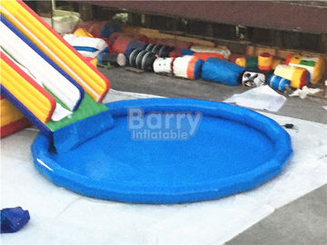 Amusement Inflatable Backyard Water Park , Inflatable Slide With Pool