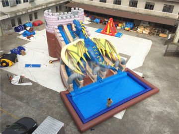 Industrial Commercial Grade Dragon Big Inflatable Water Slides 15*11*8m Customized