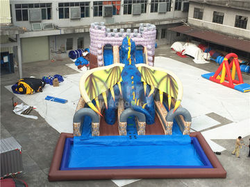 Industrial Commercial Grade Dragon Big Inflatable Water Slides 15*11*8m Customized