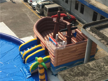 Giant Pirate Ship Theme Inflatable Water Park On Land 36.5x20x8.5mH