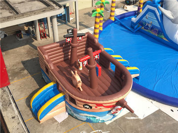 Giant Pirate Ship Theme Inflatable Water Park On Land 36.5x20x8.5mH