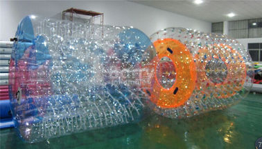 PVC 0.6 Or 0.9mm Inflatable Water Park Games , Inflatable Water Roller For Adults