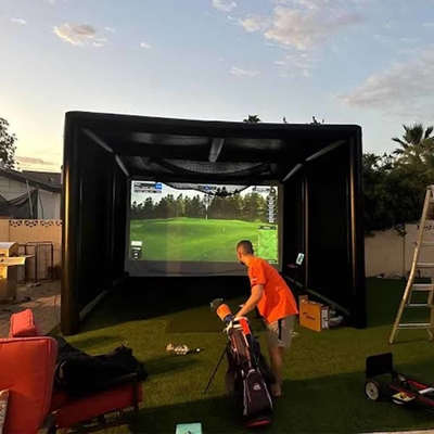 Sealed Outdoor Golf Training Hitting Cage Screen Inflatable Golf Simulator Tent For Sport