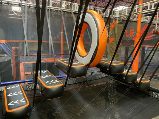 Parkour And Freerunning Inflatable Air Track DWF Material Warrior Course Air Bridge Indoor Gym Park