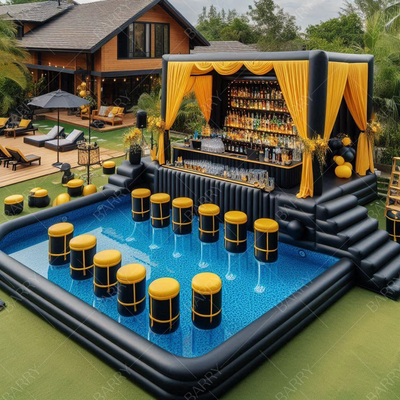 Pool Bar Inflatable Floating Pool Bar For Backyard Inflatable Bar Pool With Seats