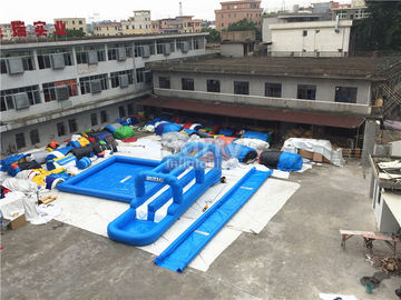 0.55mm PVC Tarpaulin Single Lane Inflatable Slip And Slide With Swimming Pool