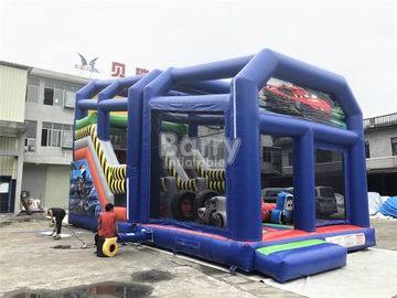 Outdoor Cartoon Inflatable Bouncy Slide For Kids / Toddler With Shelter Cover
