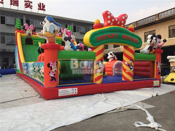 Kids Bounce Castle Inflatable Playground / Inflatable Fun Park Mickey Cartoon Inflatable Amusement Park