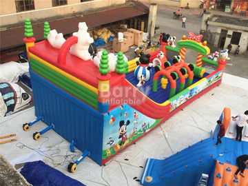 Kids Bounce Castle Inflatable Playground / Inflatable Fun Park Mickey Cartoon Inflatable Amusement Park