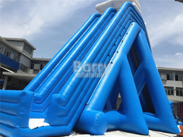 Blue Double Lanes Giant Inflatable Slide For Water Pool Fire Retardant