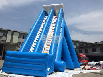 Blue Double Lanes Giant Inflatable Slide For Water Pool Fire Retardant