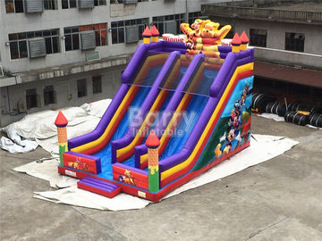 Professional Double Lanes Bear Kid Inflatable Slide 12*8*8m Or Customized