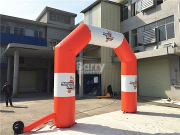 Orange Oxford Cloth Blow Up Arch , Airtight Style Race Inflatable Gate