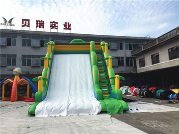 Professional Commercial Inflatable Slide For Kids Green Jungle Single Lane