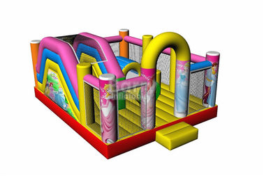 Big Pink Princess Inflatable Bouncer , Professional Commercial Bounce House