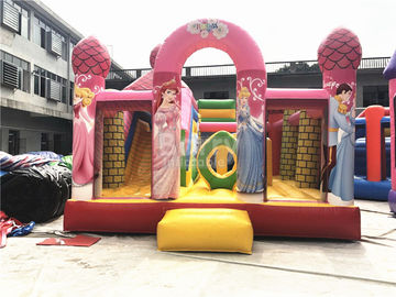 Big Pink Princess Inflatable Bouncer , Professional Commercial Bounce House