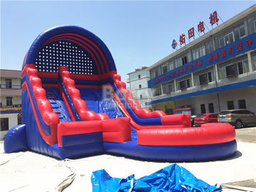 Summer Kids / Adult Inflatable Water Slides With Blower Blue And Red
