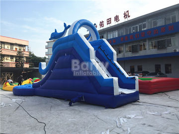 Commercial Giant Pvc Tarpaulin Inflatable Water Slides With Pool Customized