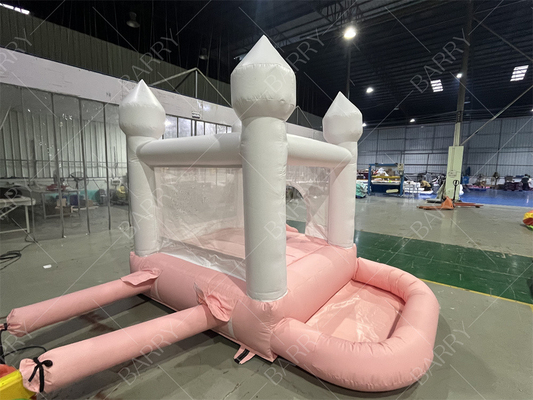 3.3x3m White And Pink Beautiful Inflatable Wedding Bouncer Slide Combo Jumping Castle Slide