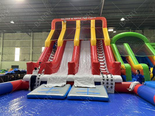 Outdoor Huge Bounce House Adult Kids Pvc Slide With Pool Inflatable Water Park For Fun Amusement Park